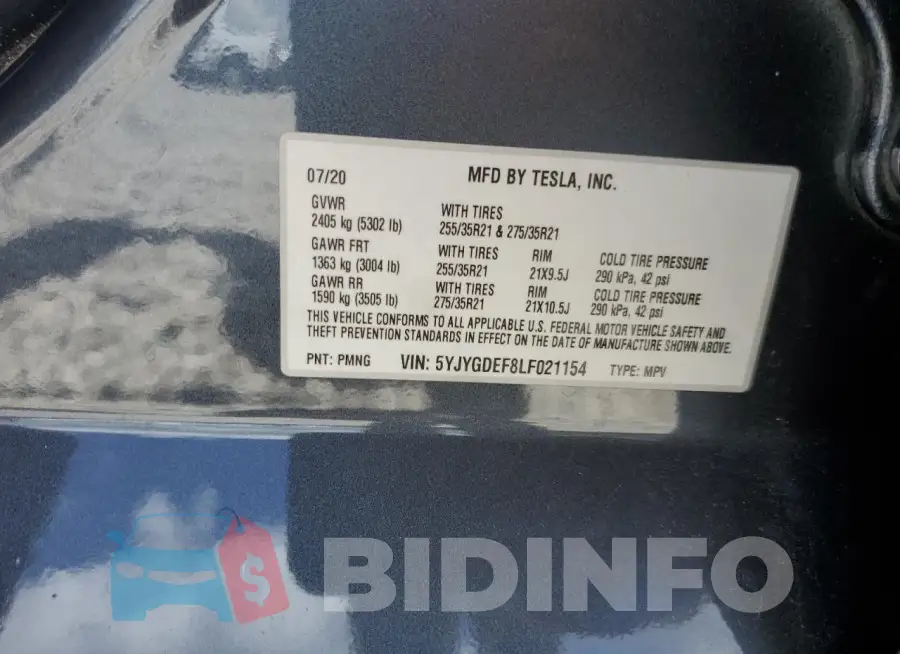 5YJYGDEF8LF021154 Photo# 12