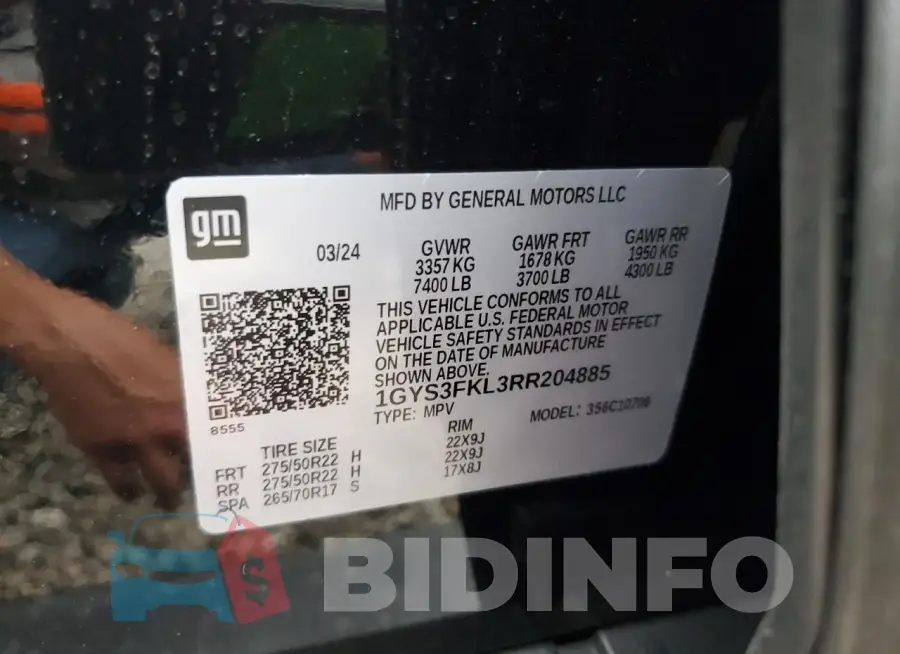 1GYS3FKL3RR204885 Photo# 12