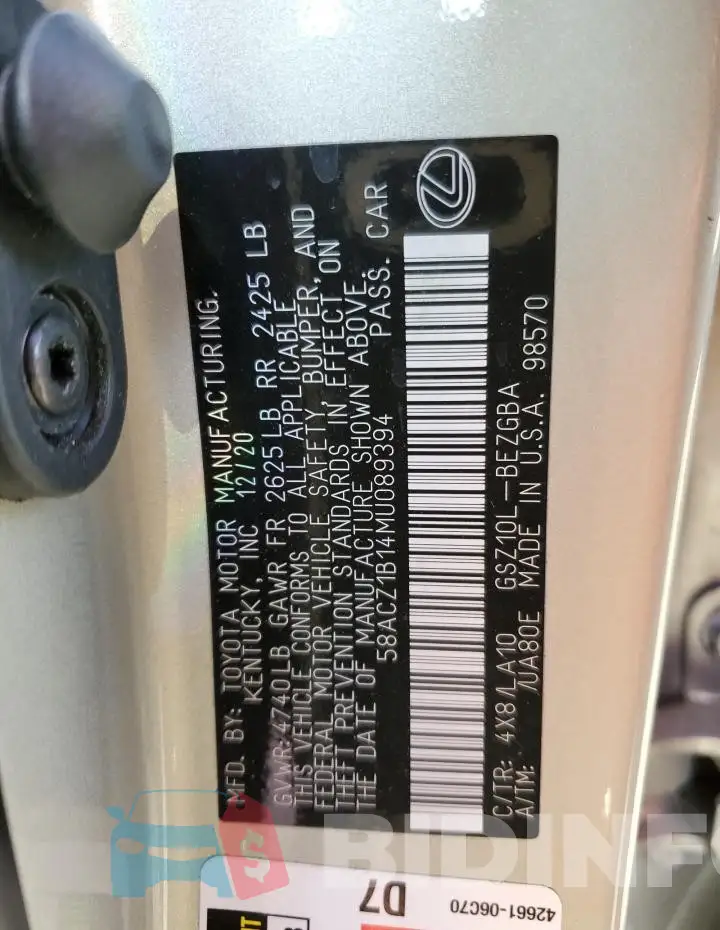 58ACZ1B14MU089394 Photo# 12