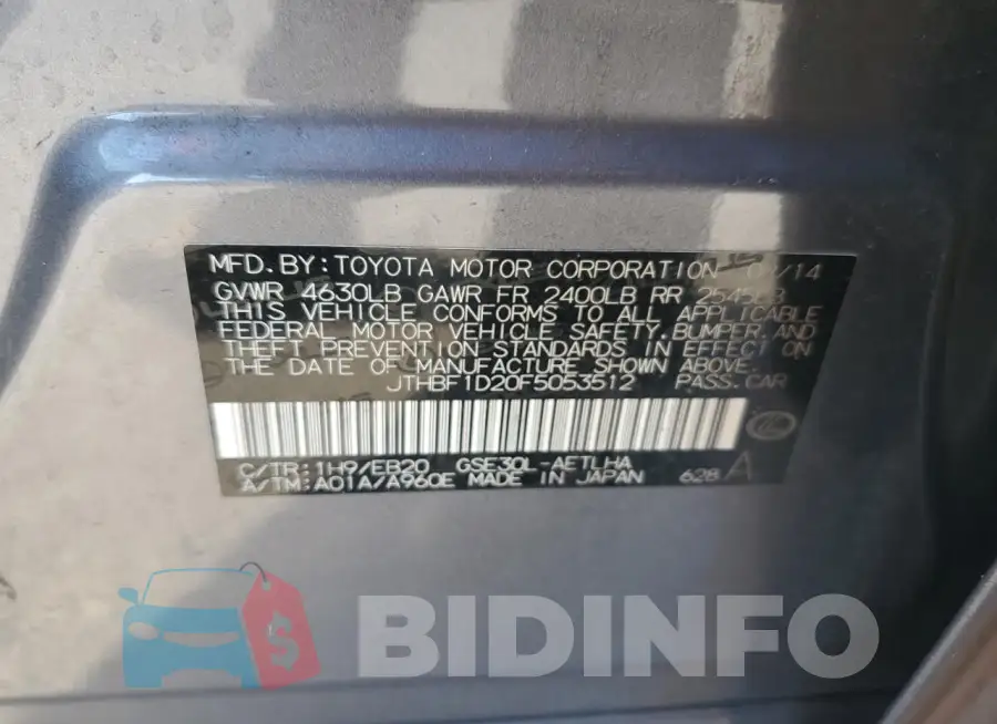 JTHBF1D20F5053512 Photo# 12