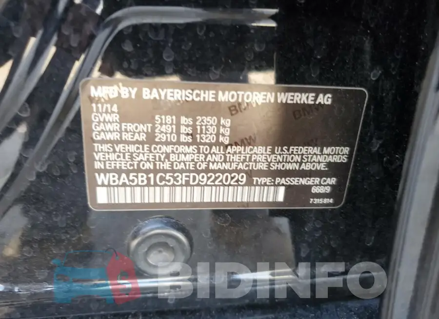 WBA5B1C53FD922029 Photo# 12
