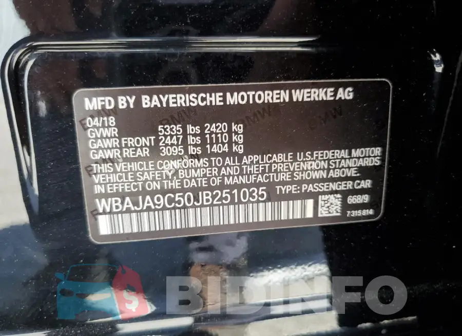 WBAJA9C50JB251035 Photo# 13