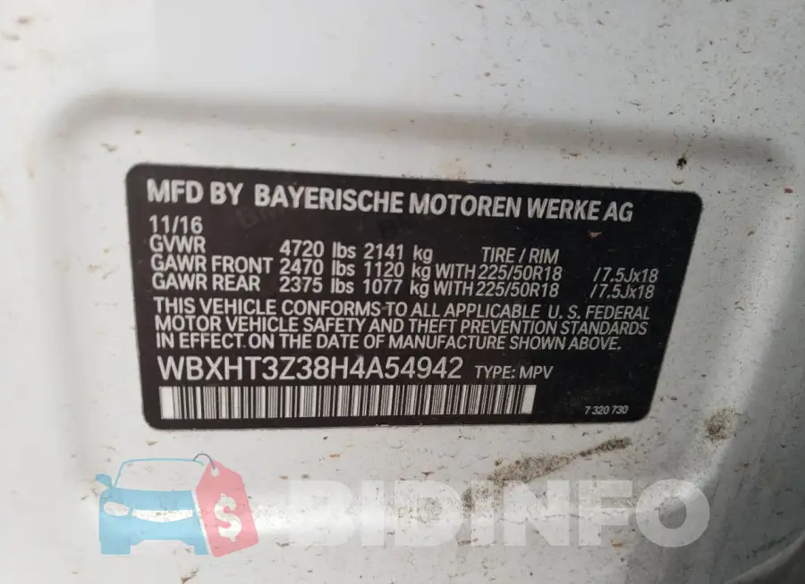 WBXHT3Z38H4A54942 Photo# 13