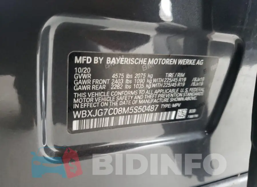 WBXJG7C08M5S50487 Photo# 14