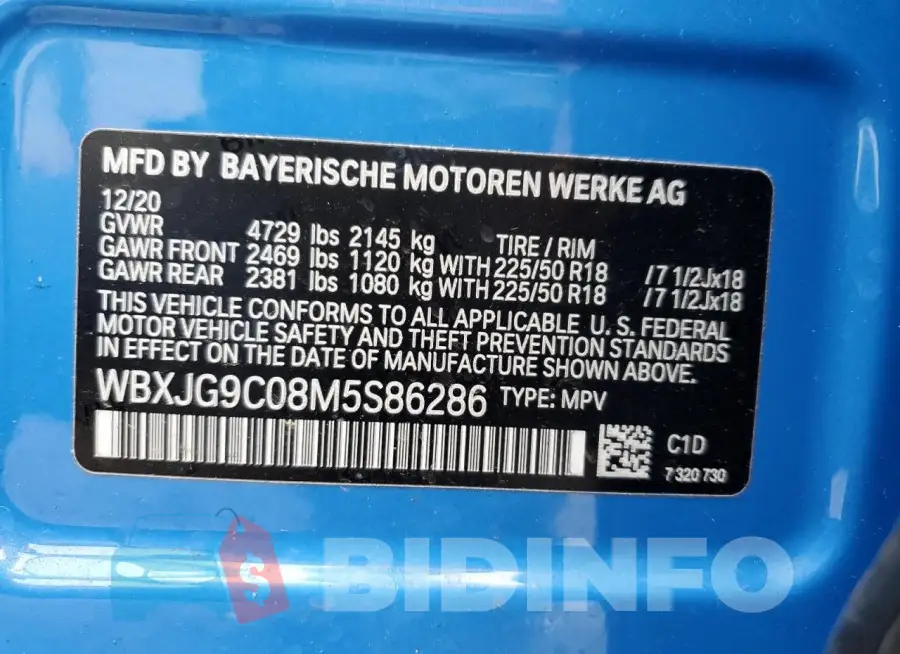 WBXJG9C08M5S86286 Photo# 13