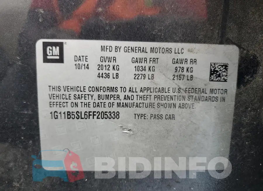 1G11B5SL6FF205338 Photo# 12