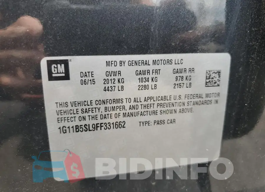 1G11B5SL9FF331662 Photo# 13