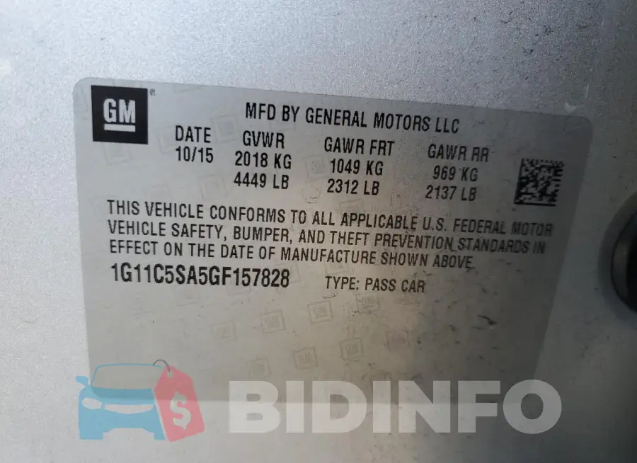 1G11C5SA5GF157828 Photo# 13