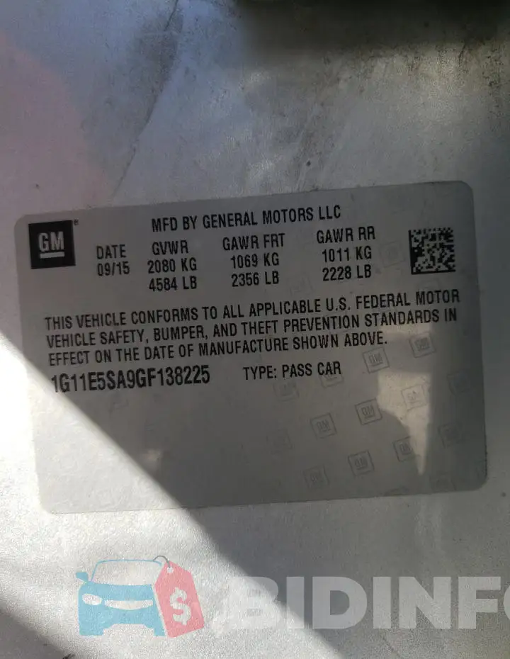 1G11E5SA9GF138225 Photo# 13
