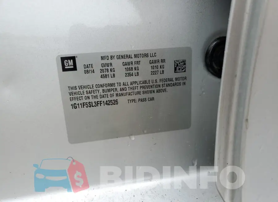 1G11F5SL3FF142526 Photo# 12