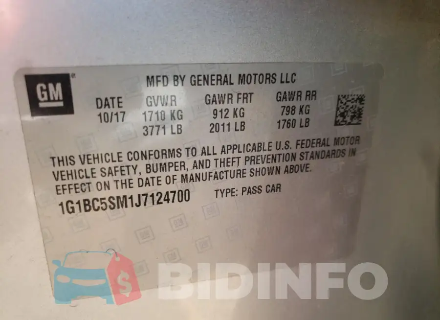 1G1BC5SM1J7124700 Photo# 12