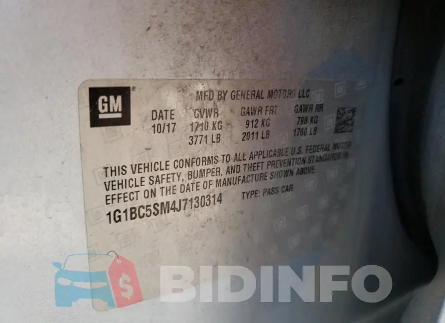 1G1BC5SM4J7130314 Photo# 12