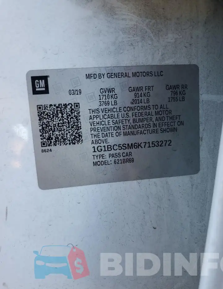 1G1BC5SM6K7153272 Photo# 12