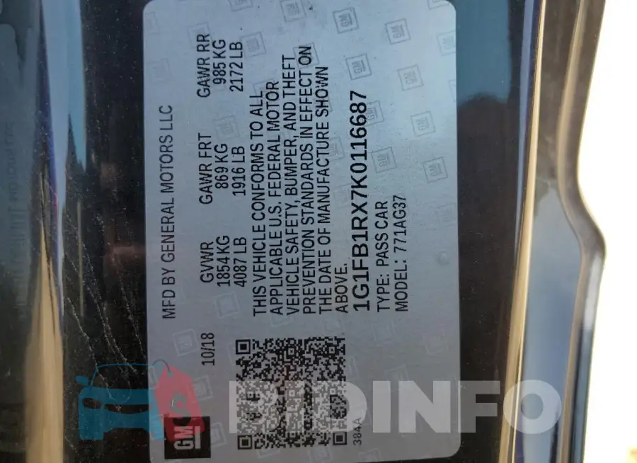 1G1FB1RX7K0116687 Photo# 12