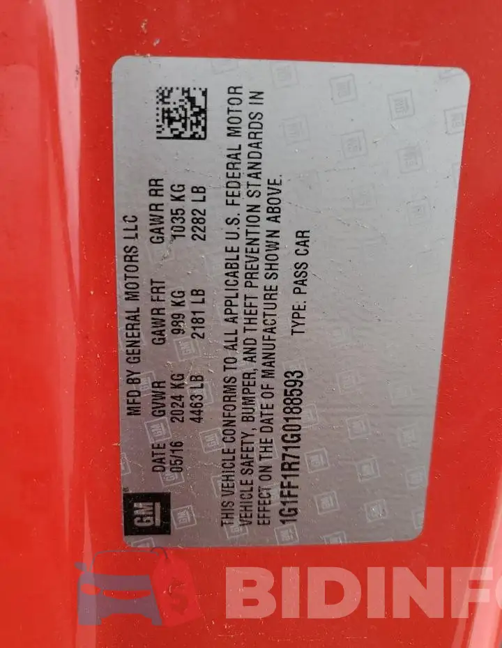 1G1FF1R71G0188593 Photo# 13