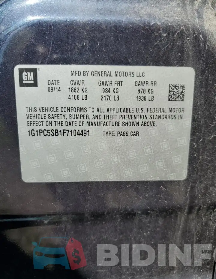1G1PC5SB1F7104491 Photo# 12