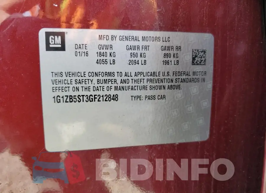 1G1ZB5ST3GF212848 Photo# 13