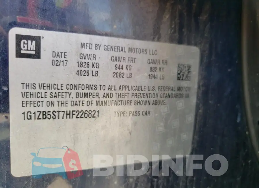 1G1ZB5ST7HF226821 Photo# 12