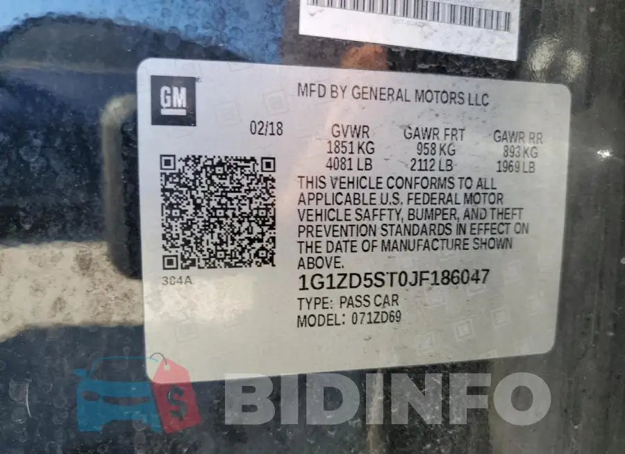 1G1ZD5ST0JF186047 Photo# 12