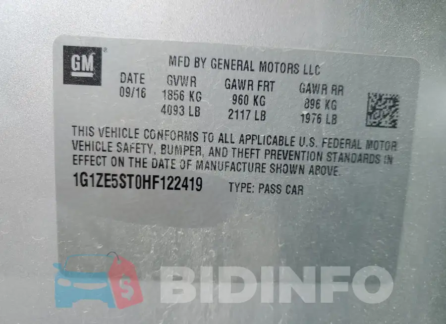 1G1ZE5ST0HF122419 Photo# 12
