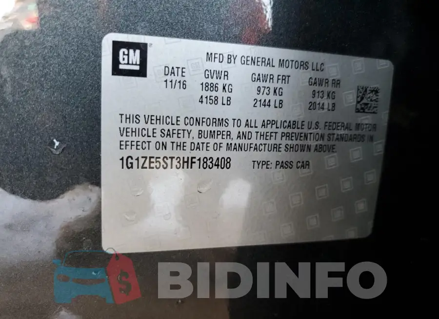 1G1ZE5ST3HF183408 Photo# 12
