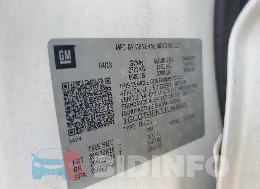 1GCGTBEN3J1264041 Photo# 13