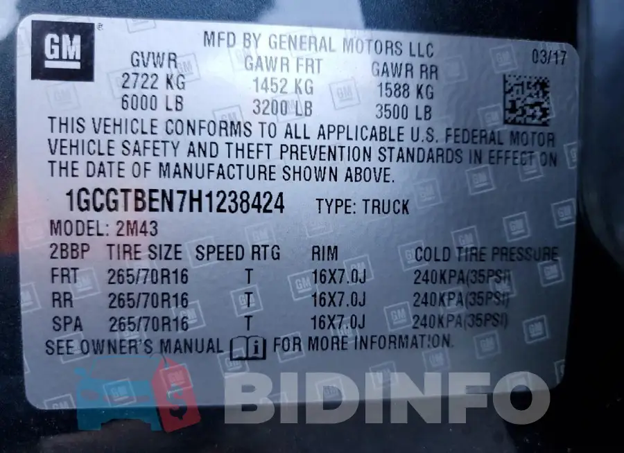 1GCGTBEN7H1238424 Photo# 13