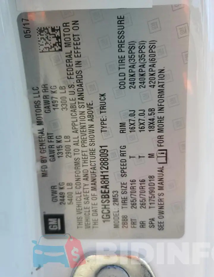 1GCHSBEA8H1288091 Photo# 12