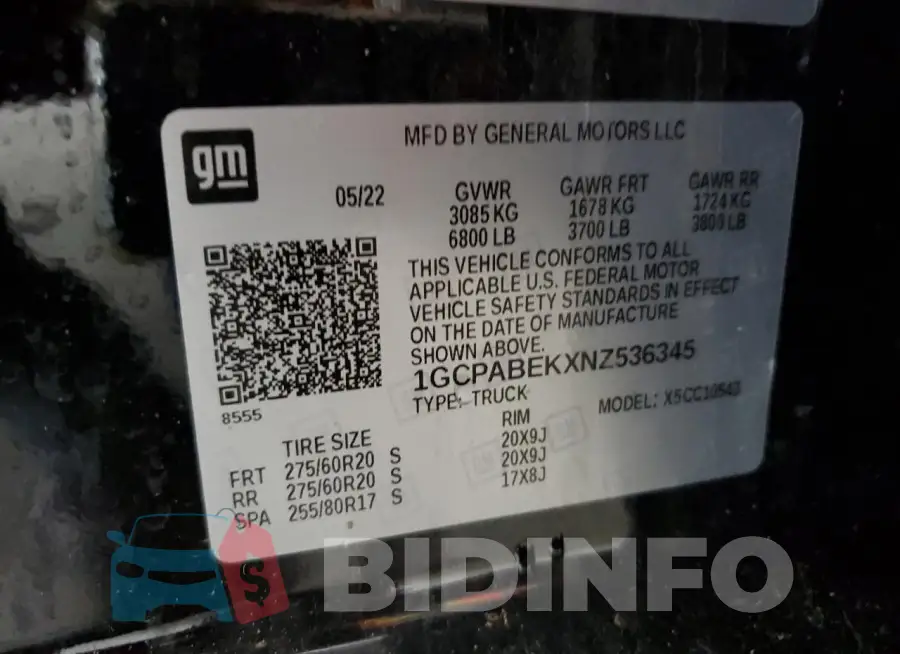 1GCPABEKXNZ536345 Photo# 13