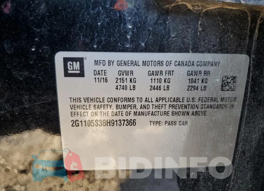 2G1105S38H9137366 Photo# 12