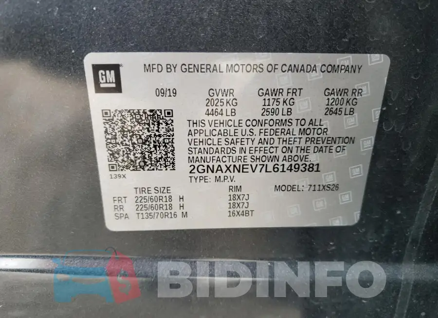 2GNAXNEV7L6149381 Photo# 12