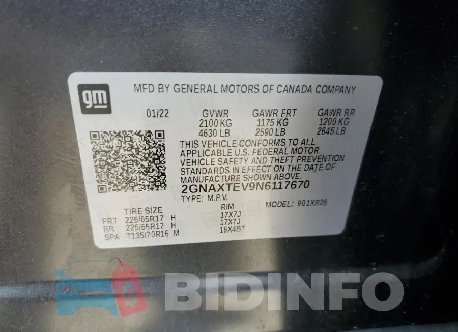 2GNAXTEV9N6117670 Photo# 13