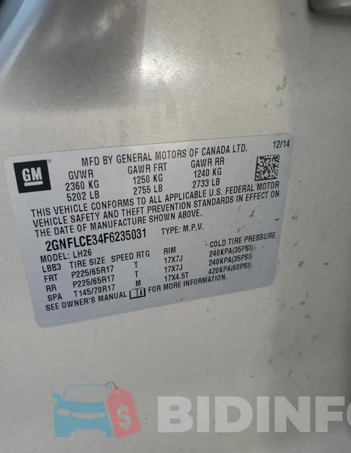 2GNFLCE34F6235031 Photo# 13