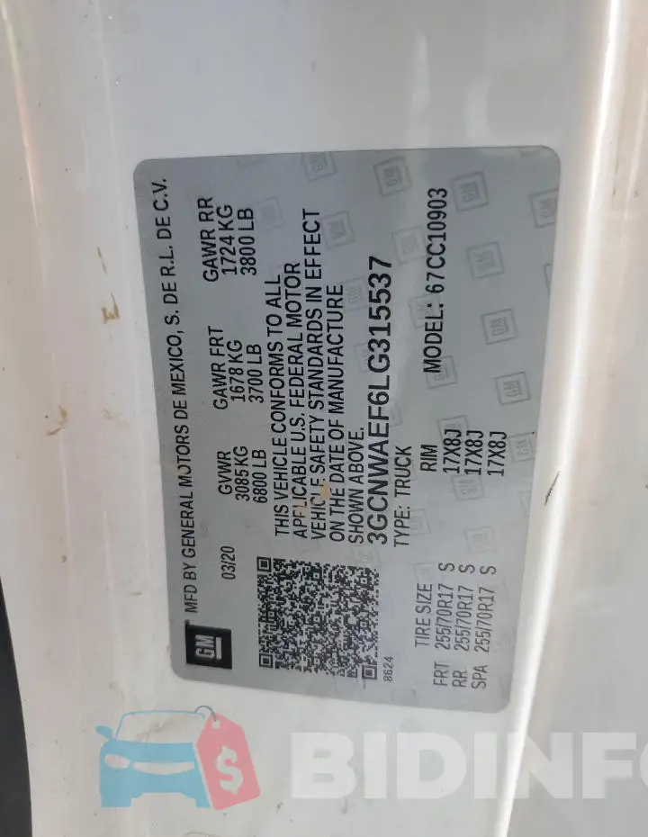 3GCNWAEF6LG315537 Photo# 12
