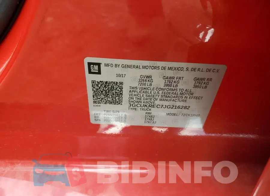 3GCUKREC7JG216282 Photo# 12