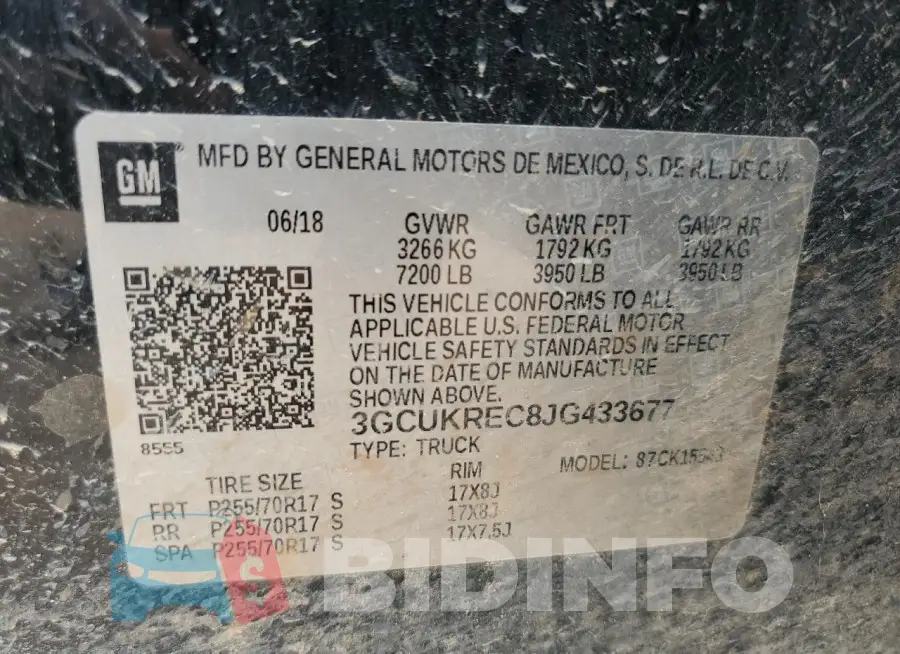 3GCUKREC8JG433677 Photo# 12
