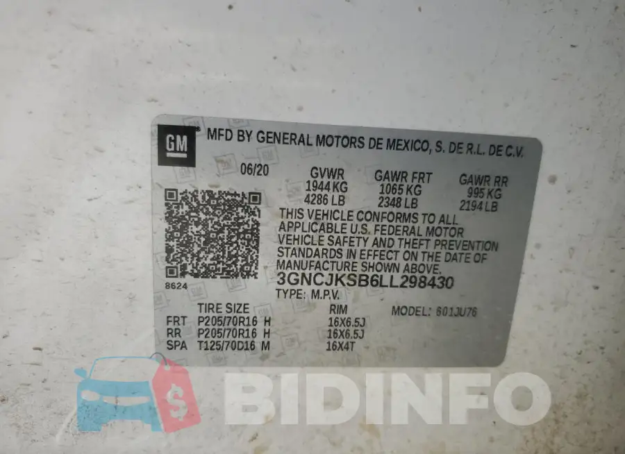 3GNCJKSB6LL298430 Photo# 13