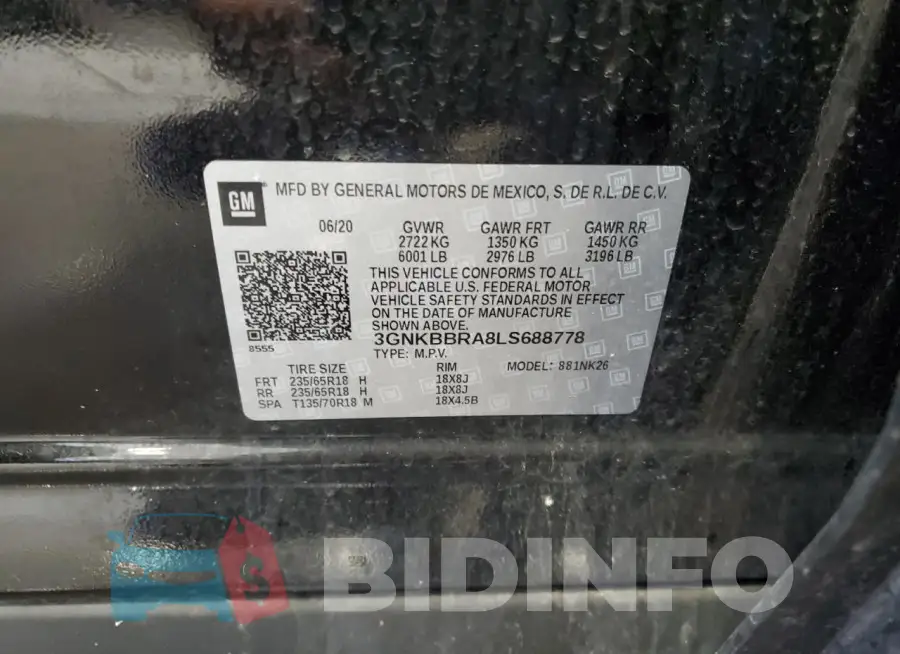 3GNKBBRA8LS688778 Photo# 13