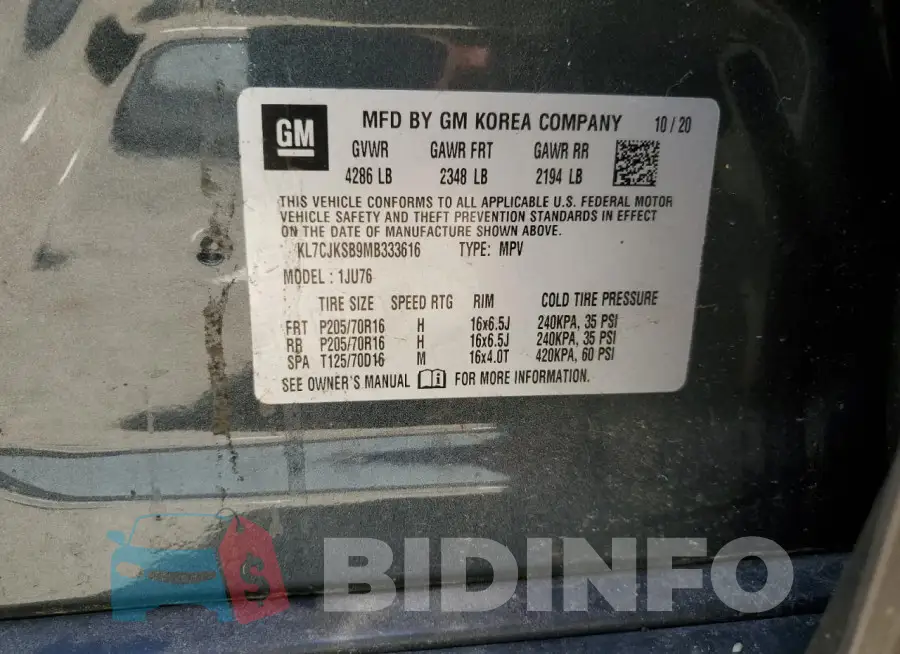 KL7CJKSB9MB333616 Photo# 14