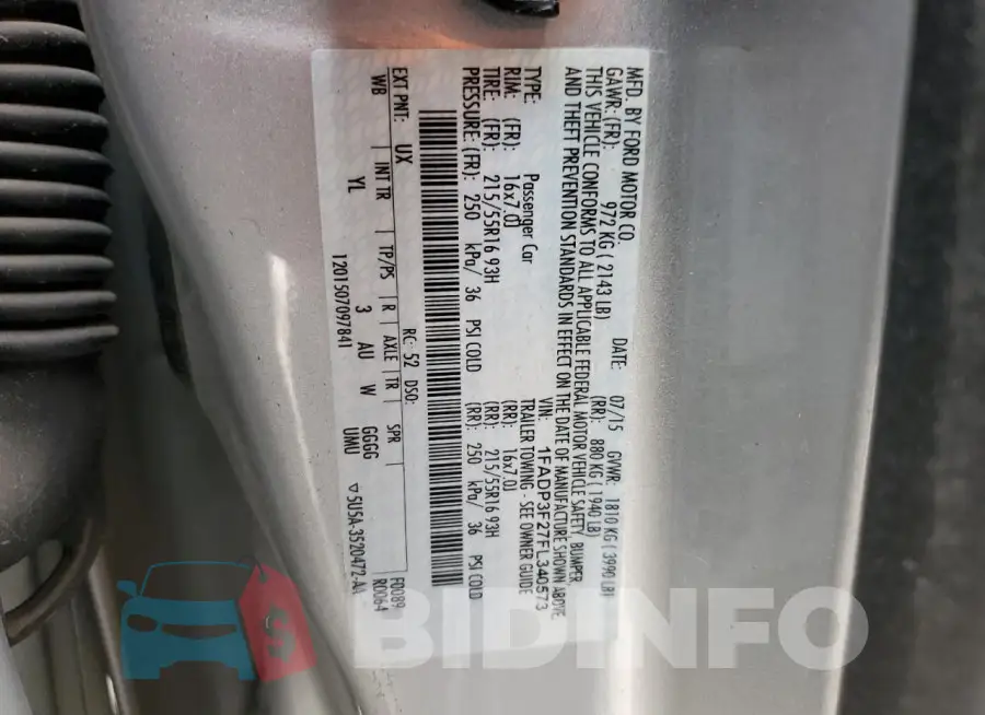 1FADP3F27FL340573 Photo# 12