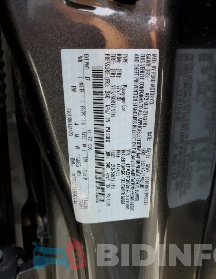 1FADP3K20FL331090 Photo# 12