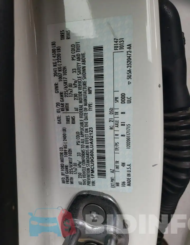 1FMCU9G60LUA92123 Photo# 12