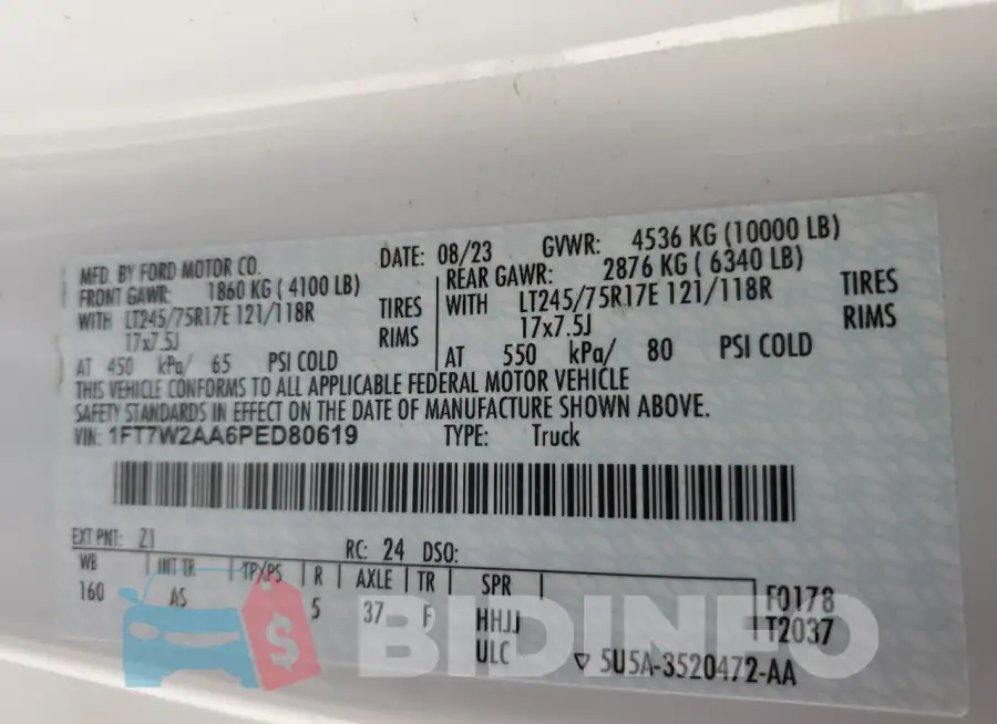 1FT7W2AA6PED80619 Photo# 12