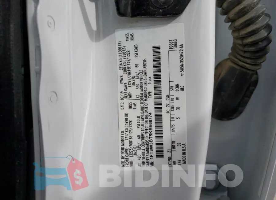 1FT8W3BT5KEE68774 Photo# 12