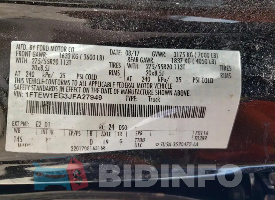 1FTEW1EG3JFA27949 Photo# 12