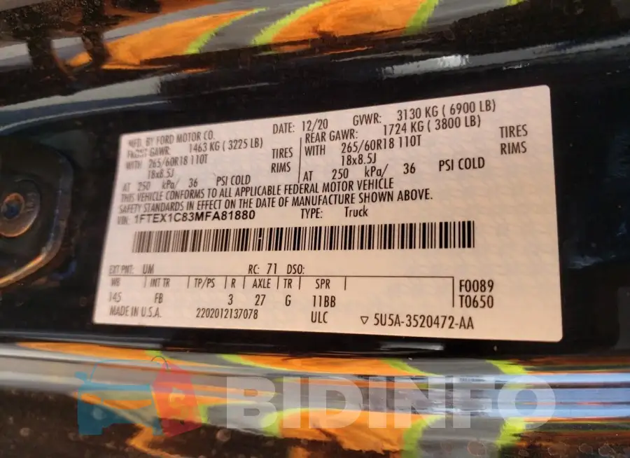 1FTEX1C83MFA81880 Photo# 12