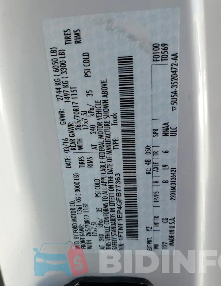 1FTMF1EP4GFB77363 Photo# 12