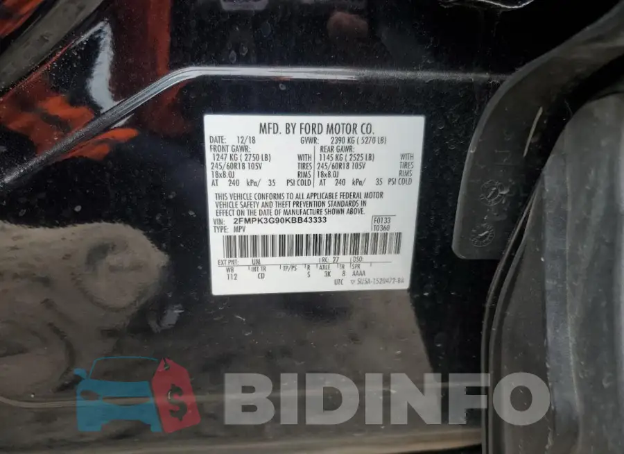 2FMPK3G90KBB43333 Photo# 12