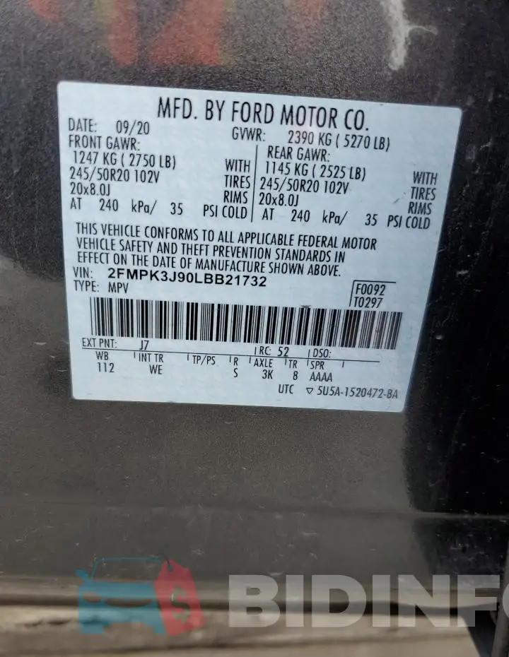 2FMPK3J90LBB21732 Photo# 14