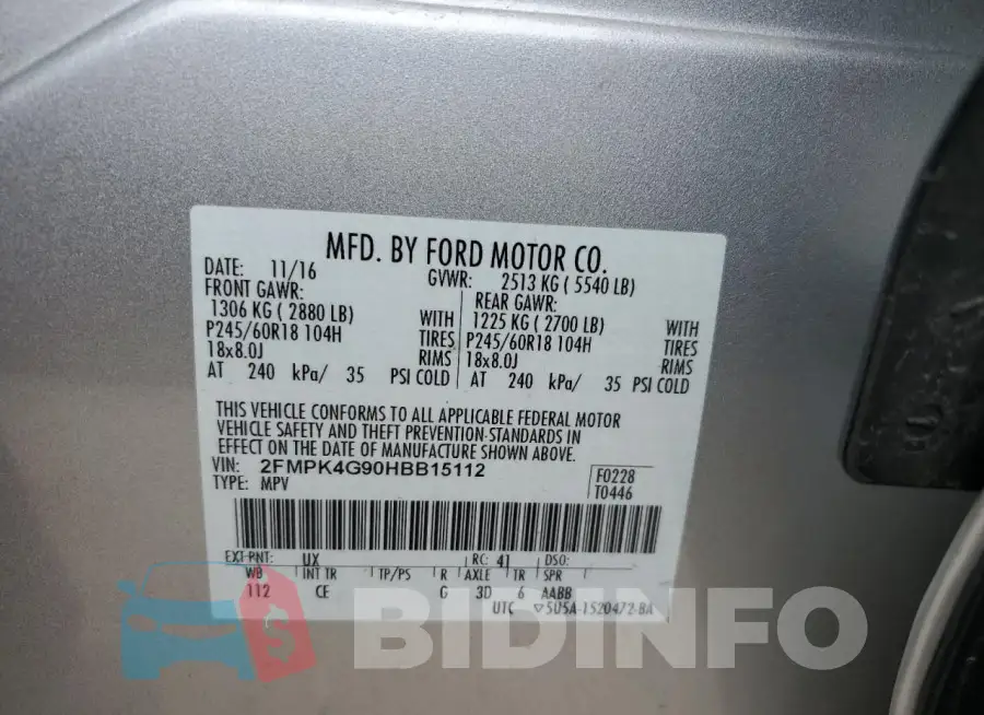 2FMPK4G90HBB15112 Photo# 13